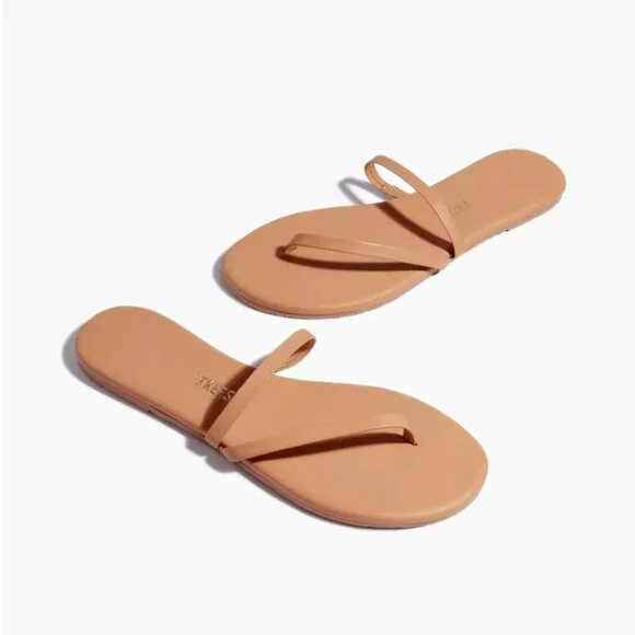 TKEES Sarit Leather Sandal in Nude/Pout with Slip On Strap, Size 8 / 39 - Picture 2 of 10